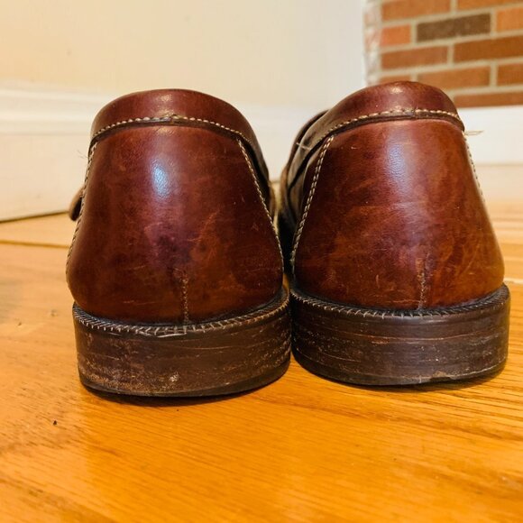 Cole Haan Mens Burgundy Cognac Leather Loafers Size US 10.5 M - Picture 7 of 14